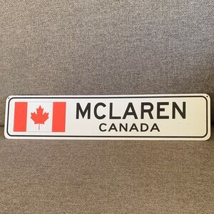 McLaren Canada Metal Aluminum Sign with Canadian Flag